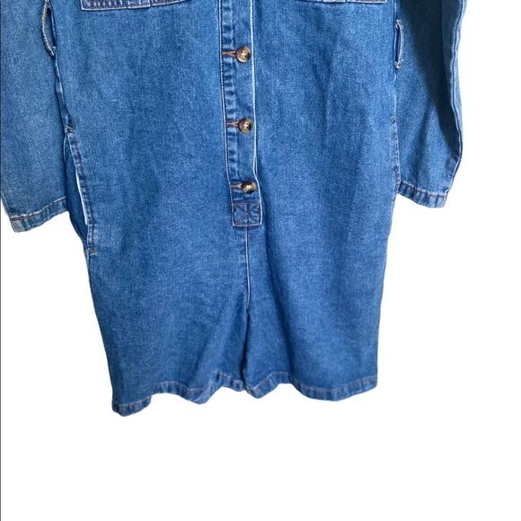Fashion Nova Denim Romper Long Sleeves Size Small - Picture 2 of 6